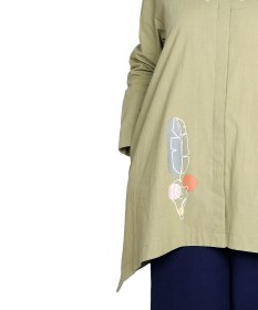 تصویر مانتو بهاره لینن دکمه دار مدل ماه 