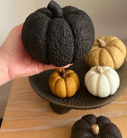 تصویر کدو دکوری تدی ست ۲ عددی - مشکی 