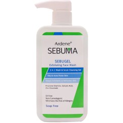 تصویر ژل شستشوی صورت اسکراب دار پوست های چرب و دارای آکنه آردن سبوما مدل Sebugel وزن 350 گرم Ardene Sebuma Sebugel Oily & Acne Prone Skin Scrub & Wash Cleansing Gel 350gr
