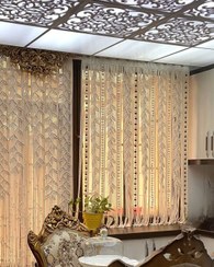 تصویر پرده مکرومه مهره دار 