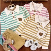 تصویر بلوز شلوار کبریتی یقه دار نوزادی سه رنگ 