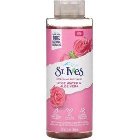 تصویر شامپو بدن St. Ives مدل Rose Water And Aloe Vera حاوی گلاب و آلوورا – 650 میل 