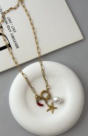 تصویر گردنبند فلفل و مروارید بزرگ 