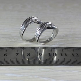 تصویر انگشتر نقره کد 2204 با سنگ اتمی 