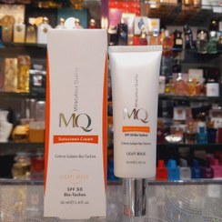 تصویر کرم ضدافتاب MQ ام کیو بایو تاچ SPF50 لایت بژ،بژ روشن 55 میل.پوست لک دار 