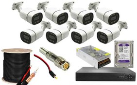 تصویر پک کامل 8 دوربین مداربسته فول اچ دی 4k مناسب کارخانه و ساختمان و آپارتمان CCTV PAKING 8 CAMERS FOR HOME