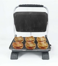 تصویر دستگاه ساندویچ و تست توستر گریل چدنی مشکی 1800 وات 4 6 برش خانگی صنعتی نوع بوفه اورجینال Dökümix 