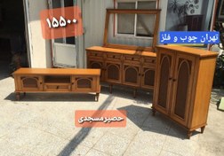 تصویر ست کامل اینه کنسول میز تلویزیون جاکفشی حصیری مسجدی 