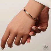 تصویر دستبند النگویی آینه ای ژوپینگ با آبکاری طلا 