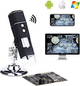 تصویر Cainda 1000X WiFi Microscope for iPhone Android Smart Phone Wireless Digital Microscope Camera, Portable HD Microscope Magnifier 50x-1000x 