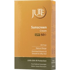 تصویر کرم ضد آفتاب ژوت SPF 50 مناسب پوست چرب (بژ طبیعی) Jute Sunscreen cream SPF50 free oil natural beige