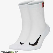 تصویر جوراب تنیس ساق بلند نایک NikeCourt (2جفت) – سفید ا Nike Court Tennis Socks (2 pairs) - White Nike Court Tennis Socks (2 pairs) - White