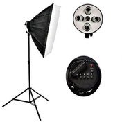 تصویر کیت سافت باکس 90*60 به همراه هولدر 5 لامپ و پایه 