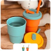 تصویر لیوان سیلیکونی مدل نی دار 