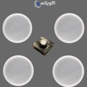 تصویر پک اسپیکر سقفی 4 عددی بلوتوثی ۱۰ وات مدل p100- گارانتی اکوپلاس 