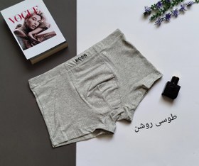 تصویر شورت نیم پا مردانه Boos نخ پنبه رنگ دودی و سبز و طوسی و زرشکی و قرمز 