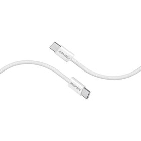 تصویر کابل USB-C به USB-C شارژ سریع پرومیت مدل ECOLINE-CC120.WHITE به طول 1.2 متر و پشتیبانی از توان 60 وات Ultra-Fast 60W Power Delivery USB-C cable- White