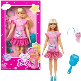 تصویر عروسک باربی اولیه من - بلوند با بچه گربه برند barbie My First Barbie Core Doll - Blonde with Kitten