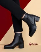 تصویر نیم بوت زنانه بغل‌زیپ با زیره نرم و طبی تزریقی - مشکی / 