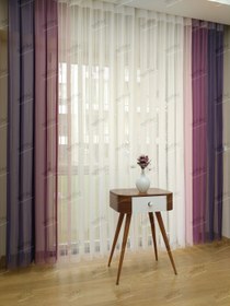 تصویر پرده دیکی ورتیلاین یا ورتیکال طرح بنفش کد 006 Brillant Dikey Drope Curtain Simple