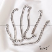 تصویر ست گردنبند و دستبند مردانه کارتیه مدل استیل 