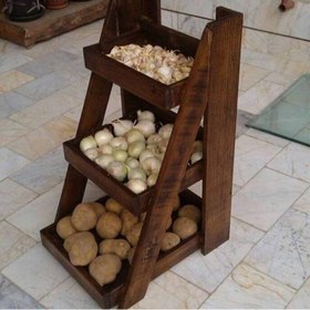 تصویر جای سیب زمینی و پیاز چوبی 