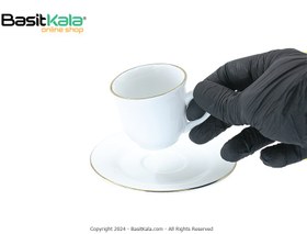 تصویر فنجان و نعلبکی قهوه خوری لب طلایی 75 میلی لیتری تقدیس 