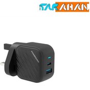 تصویر شارژر دیواری 45 وات پاورولوژی مدل PWCUQC036 Powerology Gan Dual Port Wall Charger PWCUQC036