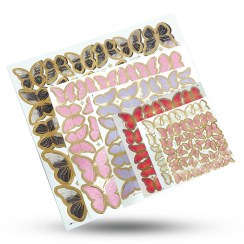 تصویر استیکر تاپر کیک پروانه ای 28 عددی 