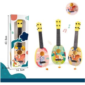 تصویر اسباب بازی گیتار یوکوله برای کودکان با رنگ تصادفی برند syosi Kids Ukulele Guitar Toy Random Color