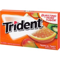تصویر آدامس بدون شکر تریدنت با طعم میوه‌های استوایی ۱۴ عددی ا Trident Tropical Twist Artificial Flavor 14 Pcs Trident Tropical Twist Artificial Flavor 14 Pcs