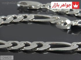 تصویر دستبند نقره پهن مردانه مدل فیگارو 