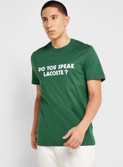 تصویر تی‌شرت یقه گرد با شعار برند Lacoste Slogan Crew Neck T-Shirt