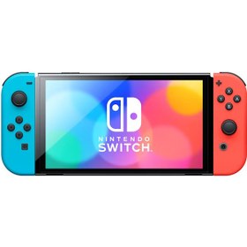 تصویر کنسول بازی قابل حمل نینتندو مدل Switch OLED Neon Blue and Neon Red Joy-Con 