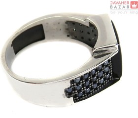 تصویر انگشتر نقره حدید مردانه مدل سلطنتی Royal model hematite ring