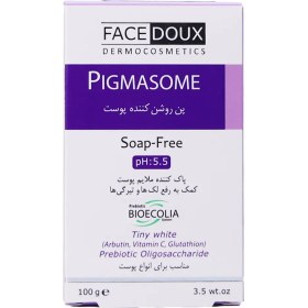 تصویر پن روشن کننده پیگمازوم فیس دوکس 100 گرم Facedoux Pigmasome Lightening Syndet Bar 100 g