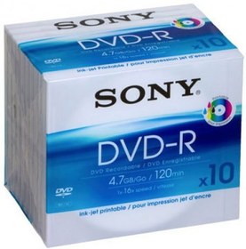 تصویر پک 10 تایی دی وی دی سونی مدل 10DMR47B-IP ا SONY 10DMR47B-IP DVD-R Pack of 10 SONY 10DMR47B-IP DVD-R Pack of 10