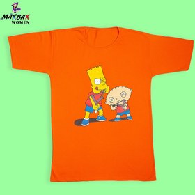 تصویر تیشرت لانگ دخترانه SIMPSONS کد 8910 SIMPSONS long t-shirt for girls, code 8910