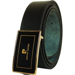 تصویر کمربند چرم طبیعی مردانه تک لایه گاومیش با سگک پلاکی K35L2PB2 