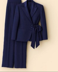 تصویر کت و شلوار زنانه شیک و مجلسی رنگ سبز 