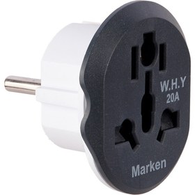 تصویر تبدیل 3 به 2 برق ارت دار Marken W.H.Y ا Marken W.H.Y 20A Adaptor Plug Marken W.H.Y 20A Adaptor Plug