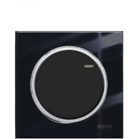 تصویر کلید و پریز ویرا مدل آلفا اسپرت مشکی با زه استیل Veera Switch And Sockets Sport Alpha Black Steel