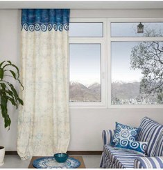 تصویر پرده مخمل مدل CU6-01-2 آبی ۳۰۰x۱۳۰ پرووال 