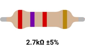 تصویر RESISTOR 1W 2.7K %5 – مقاومت ۱ وات ۲.۷ کیلواهم ۵% کربنی 