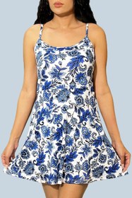 تصویر پیراهن زنانه کد 9593 سایز ۳۸-۴۲ طرح پلنگی و برگ و گل 