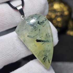 تصویر آویز گردنبند سنگ طبیعی پرهنیت رتایل دار معدنی کد 36622 