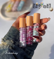 تصویر لیپ اویل (برق لب) طرح اسمارتیس - آبی صورتی Lip oil