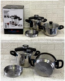 تصویر زود پز دوقلو 7+5لیتری یونیک پرو 