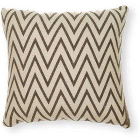 تصویر کاور کوسن کتان بافت‌دار طرح Zigzag بسته ۴ عددی 