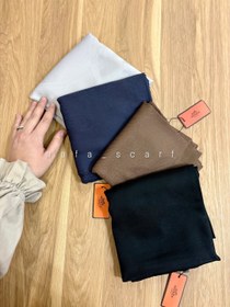 تصویر روسری ژاکارد برند A++ قواره ۱۴۰ - قهوه ای 